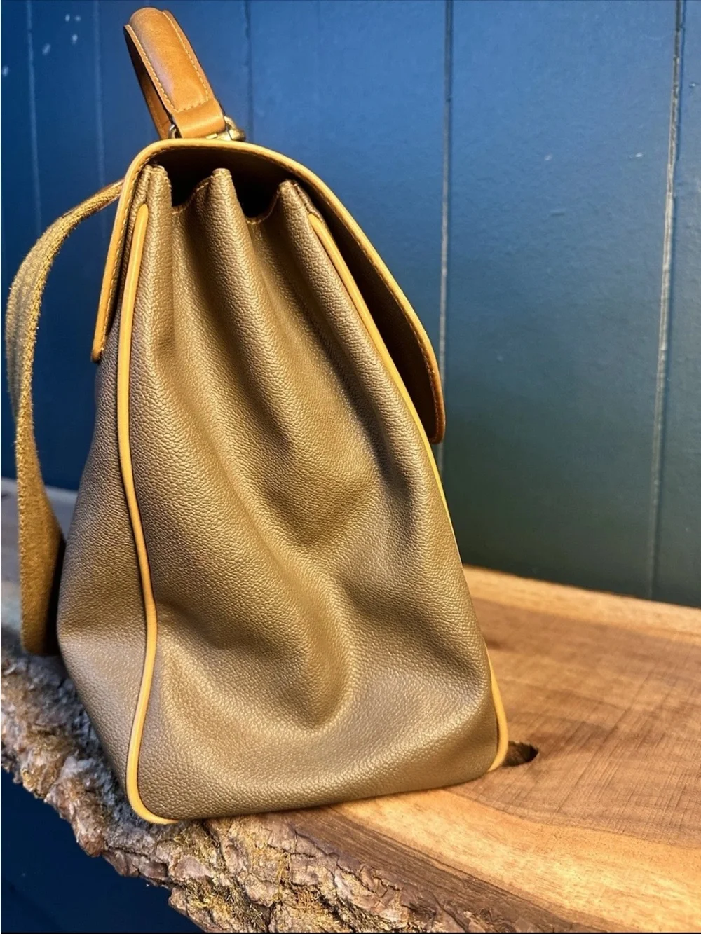 Vintage Trussardi Italy Leather Doctor Satchel Shoulder Bag Two Tone